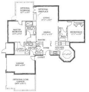 Lucy Corr | Independent Living Cottages | Floorplans - Weatherford - 2 BR, 1603 square feet